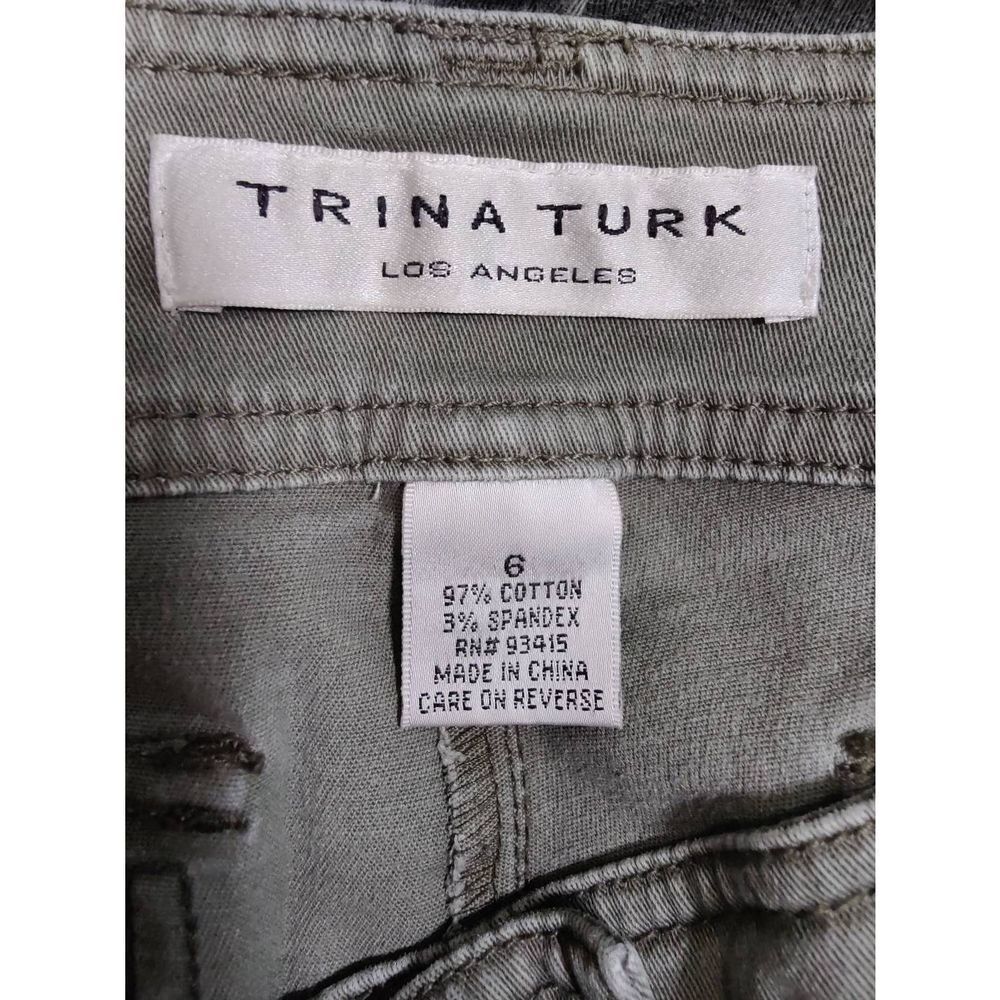 Trina Turk cotton blend wide leg cropped pants, size women's 6 - Picture 4 of 4